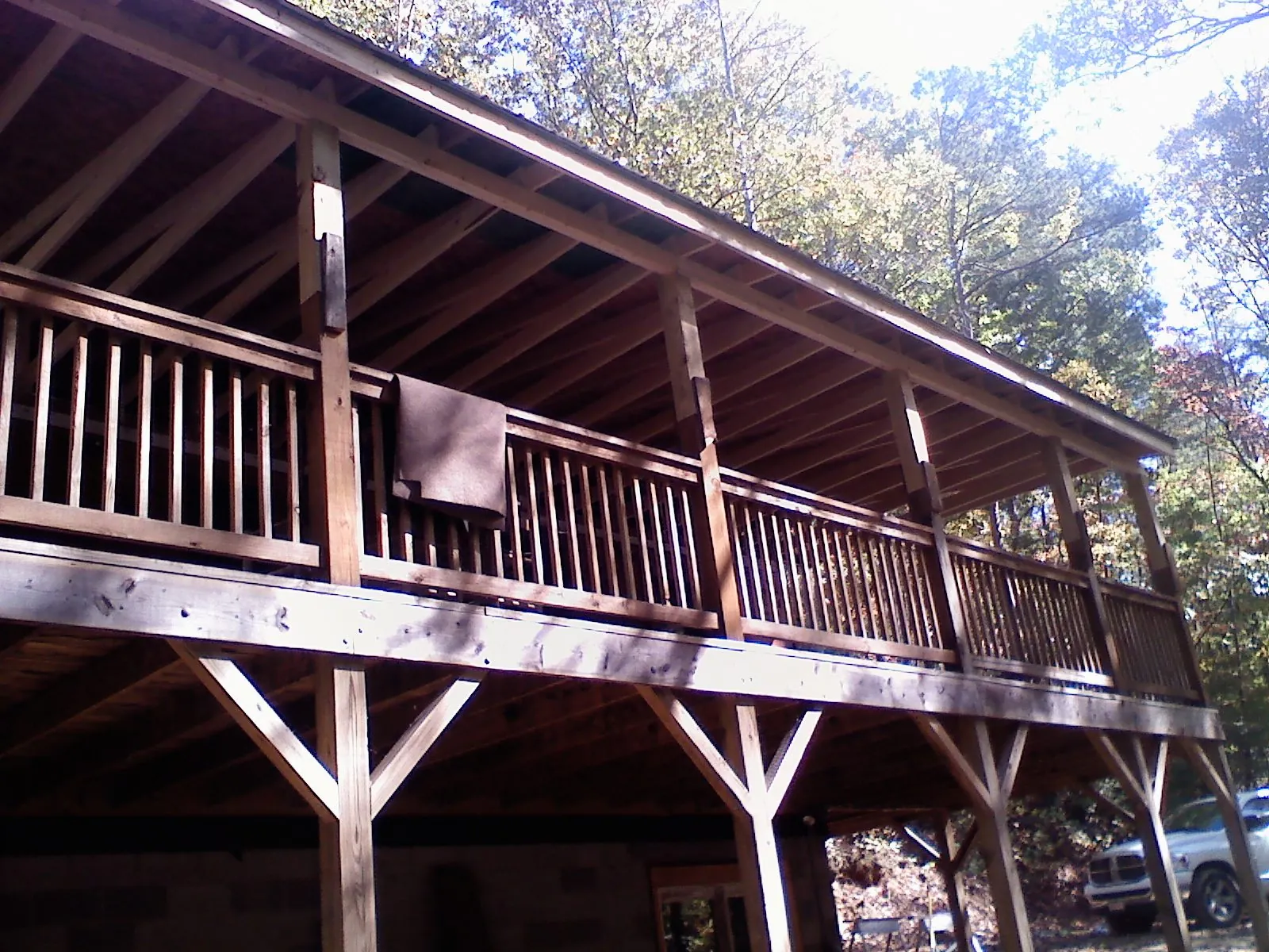 Timber framing under a new elevated porch and deck — Roof Leak Repair in Luckey by Roofing Brothers